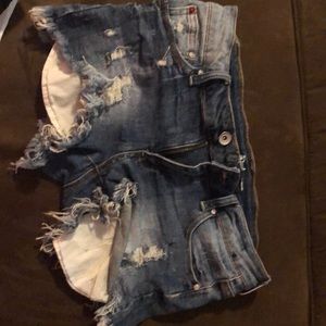 Frayed Denim Short Shorts